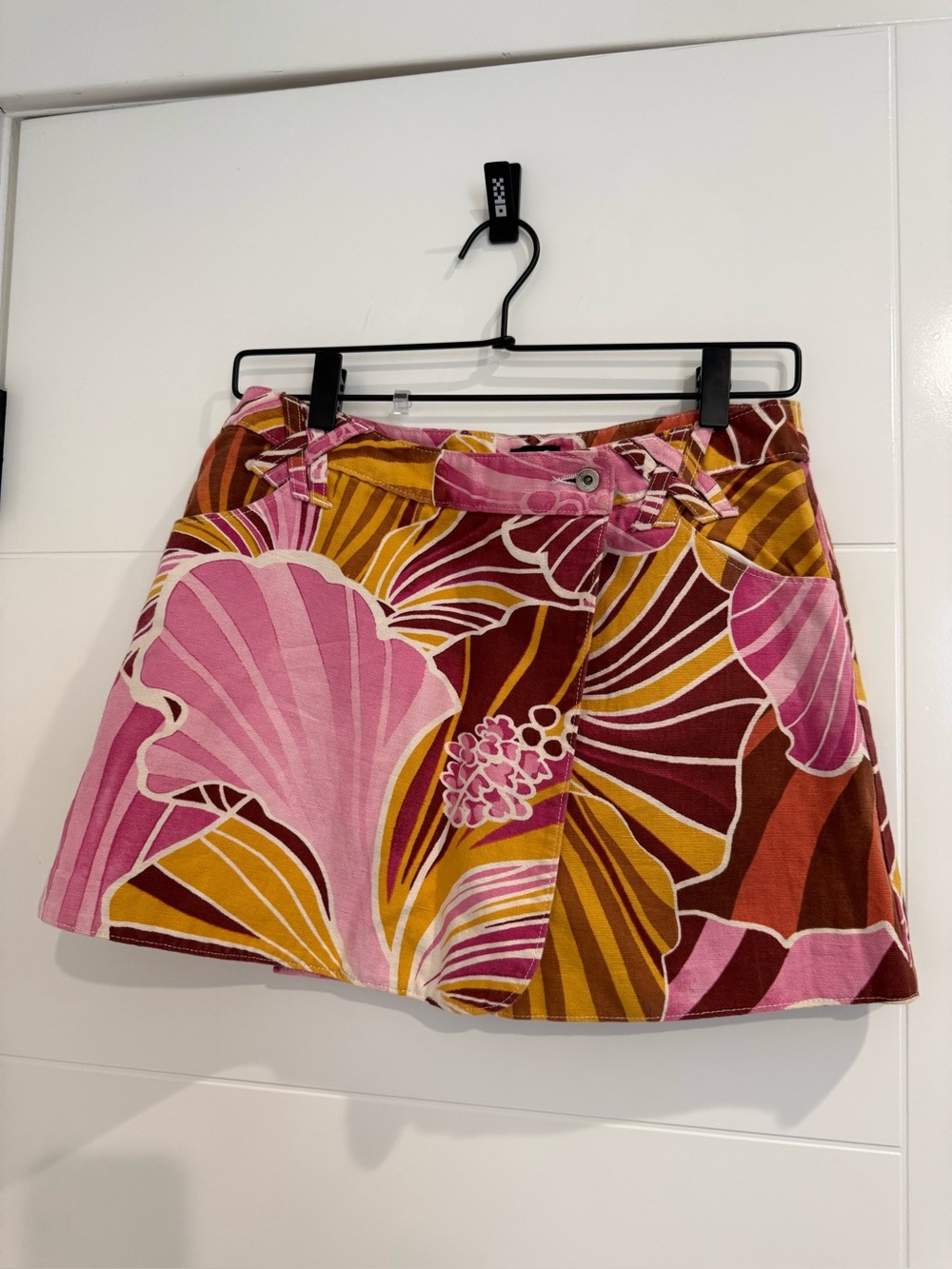 Vintage Dolce & Gabbana Floral Print Mini Skirt in Pink and Mustard - Picture 3 of 9